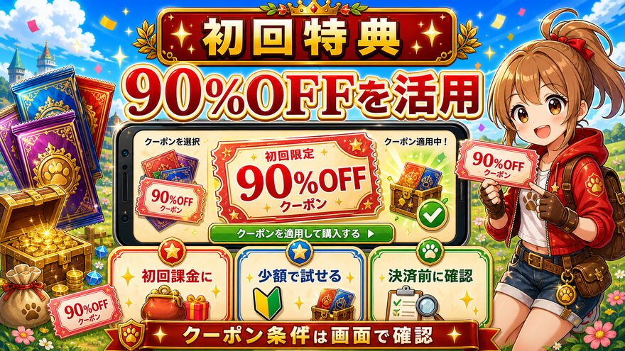 TORAオリパの初回90%OFFクーポン活用図解