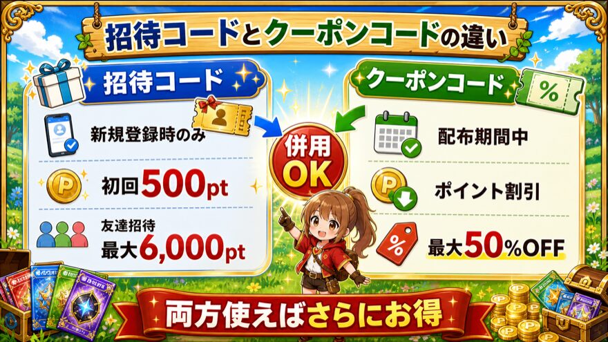 招待コードとクーポンコードの違い