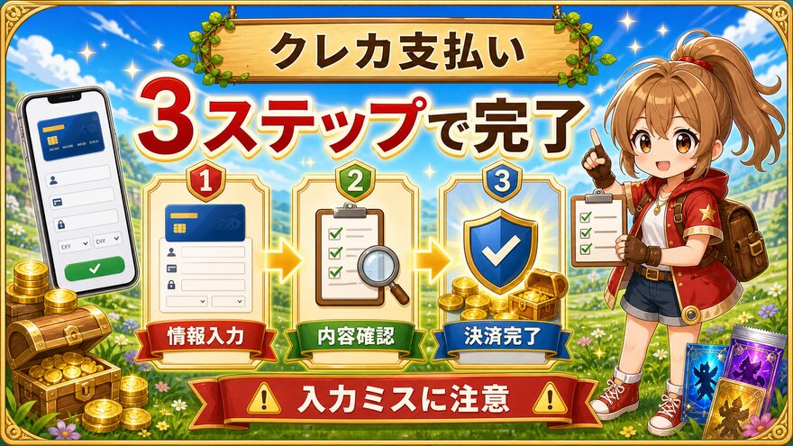 フォーチュンクッキーのクレジットカード支払い手順を示す図解