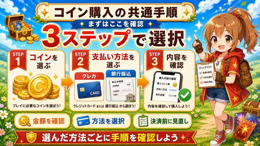 GRIMオリパでコインと支払い方法を選択する手順