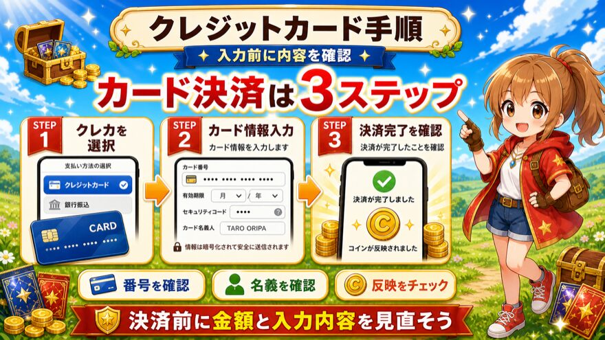GRIMオリパのクレジットカード支払い手順