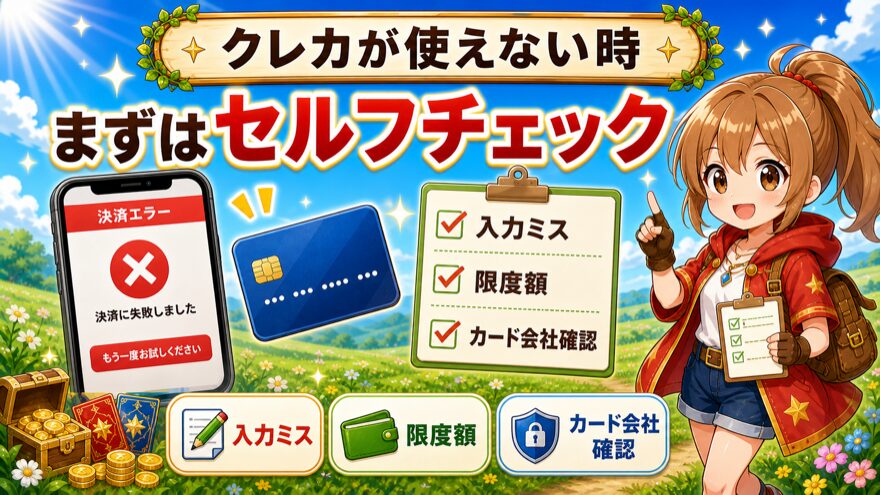 GRIMオリパでクレジットカードが使えない場合の確認ポイント