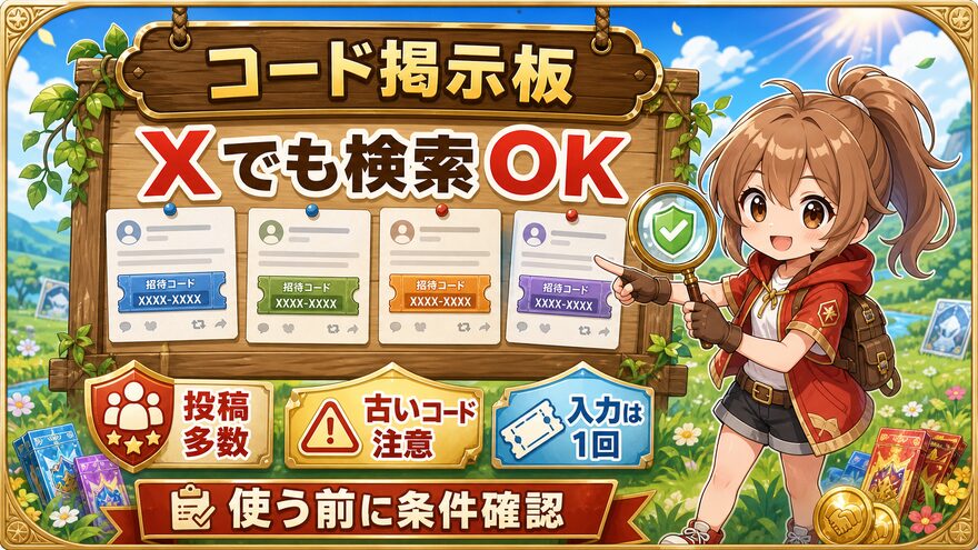 フォーチュンクッキーのX招待コード掲示板を示す図解