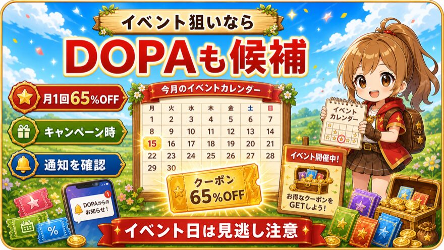 DOPAのイベントクーポンを示す図解