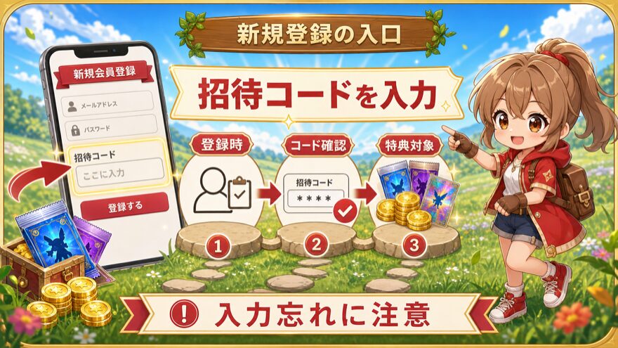 オリパスマッシュ 招待コードを使って新規会員登録の図解