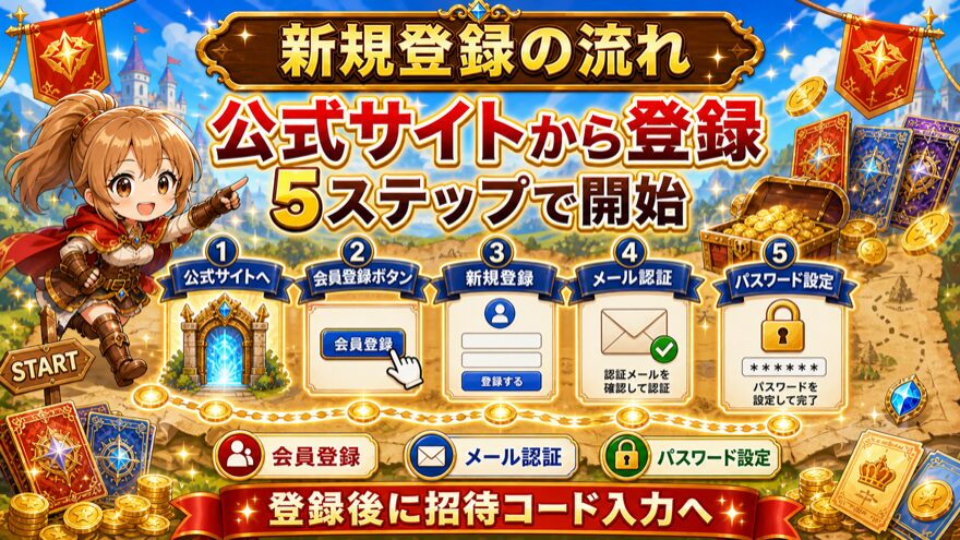 RAMオリパの新規登録手順を示す図解