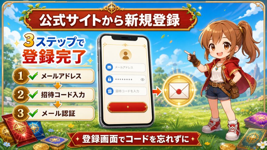 GRIMオリパの公式サイトから新規登録する3ステップ