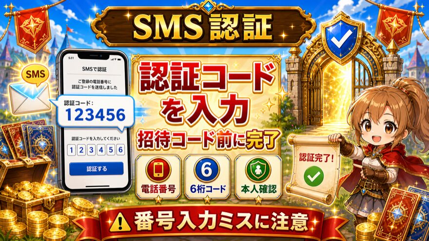 RAMオリパのSMS認証手順を示す図解