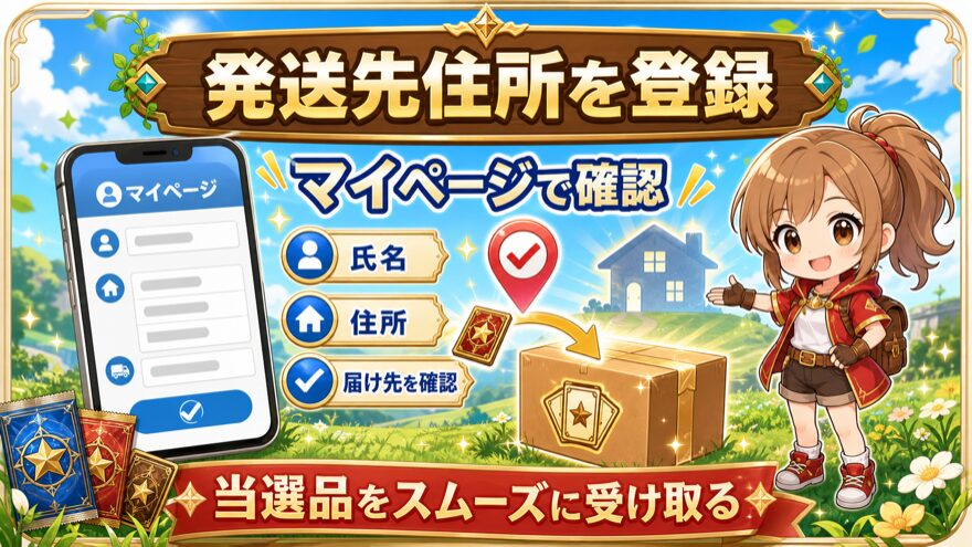 GRIMオリパのマイページで発送先住所を登録する方法