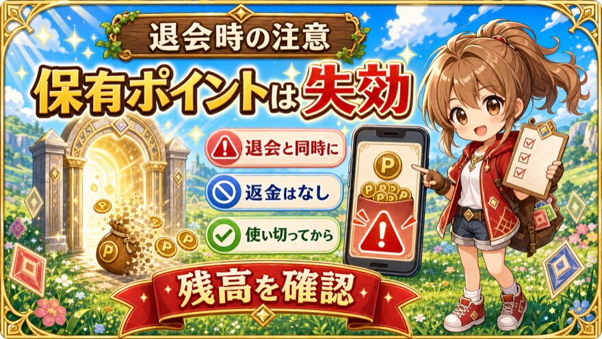 クローブオリパ退会で保有ポイントが失効する図解