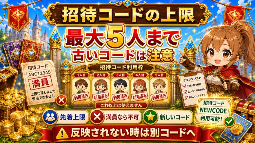 RAMオリパの招待コード上限人数を示す図解