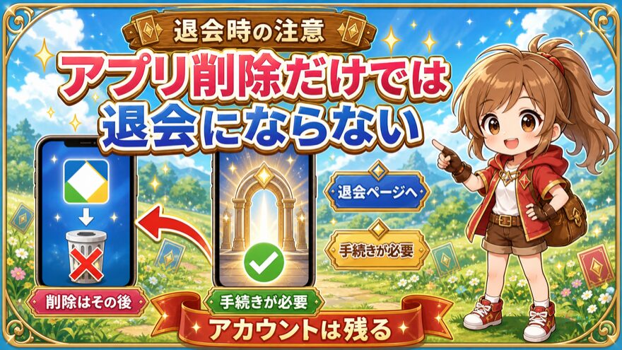 クローブオリパはアプリ削除だけで退会できない図解