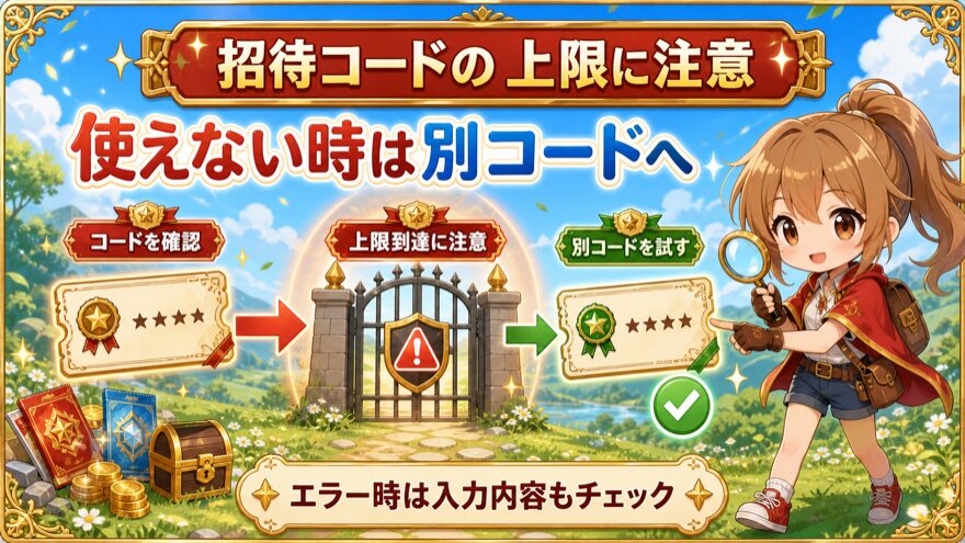 GRIMオリパの招待コード上限に達したときの確認方法