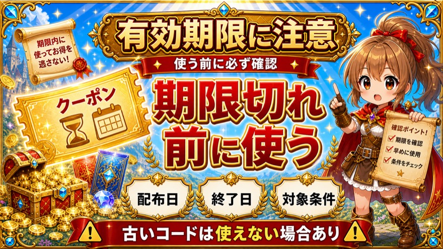 RAMオリパのクーポン有効期限に注意する図解