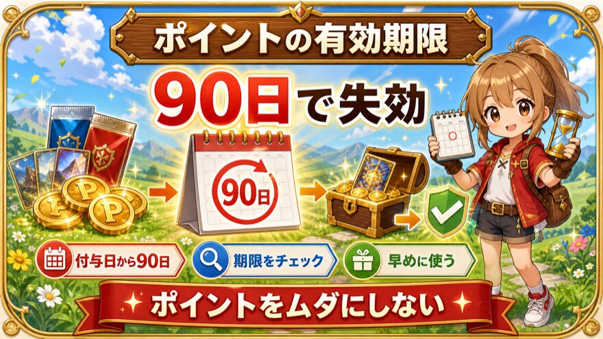 GRIMオリパの獲得ポイントは付与日から90日で失効する注意点