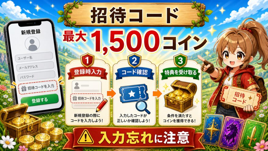 オリパスマッシュの招待コード特典最大1500コイン