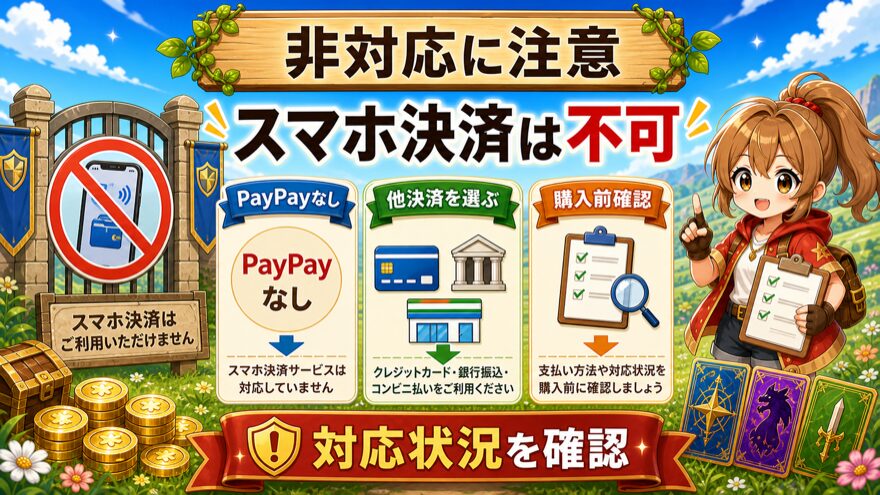 オリパスマッシュはPayPayやスマホ決済に非対応