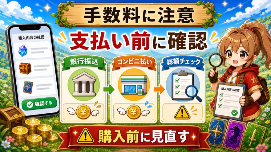 オリパスマッシュの銀行振込とコンビニ払いの手数料注意点