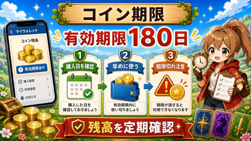 オリパスマッシュのコイン有効期限180日