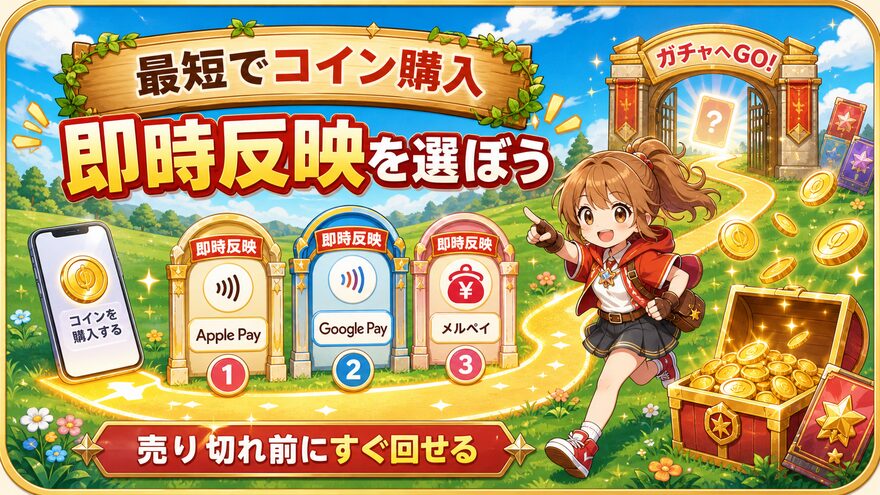 オリパスタジアムで今すぐコインを買うなら即時反映の決済がおすすめ