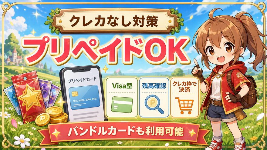 オリパフリークスでプリペイドカードが使えることを示す図解