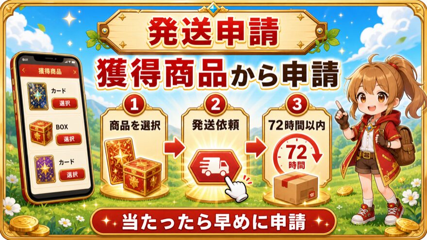オリパスタジアム商品の発送申請手順