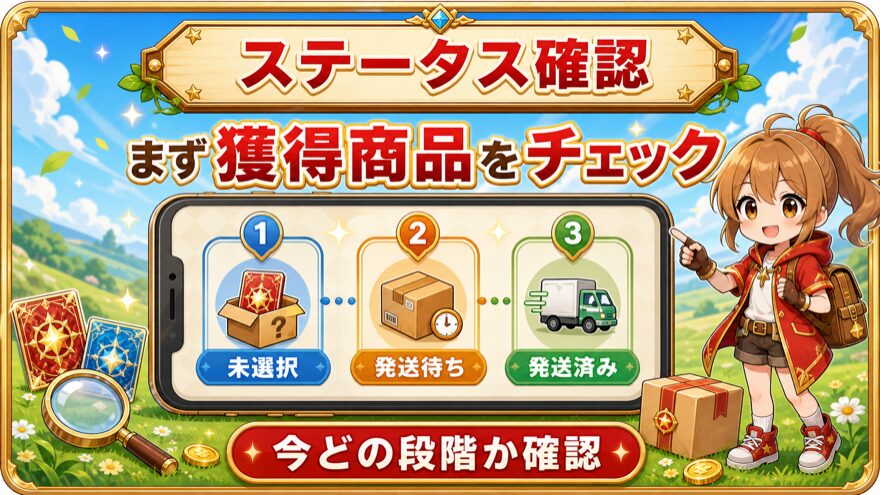 オリパスタジアム発送ステータス確認の図解
