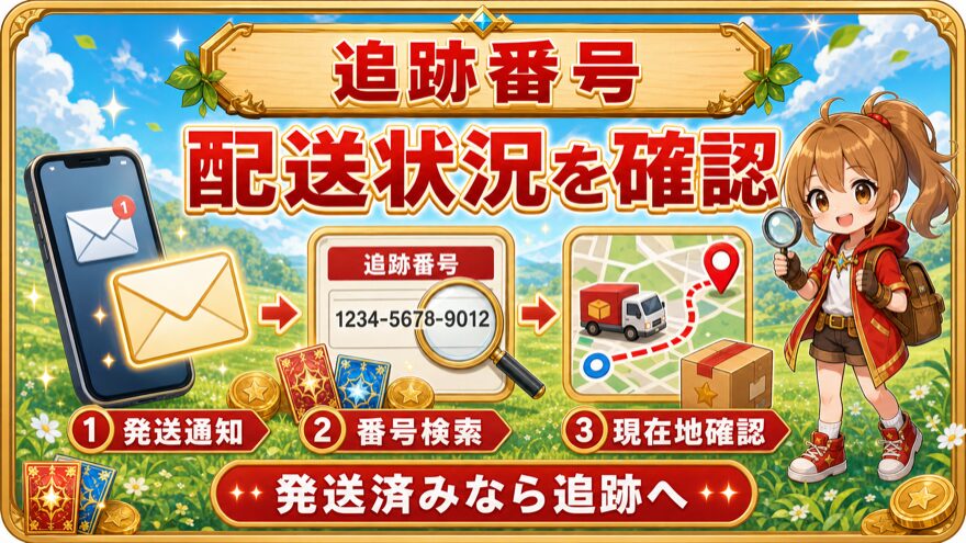 オリパスタジアム追跡番号で配送状況を確認する図解