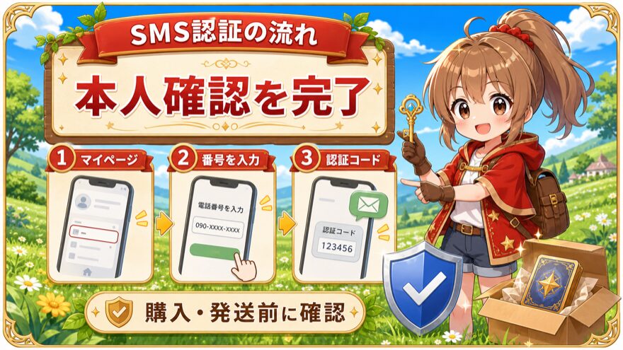 オリパワンSMS認証の流れを示す図解