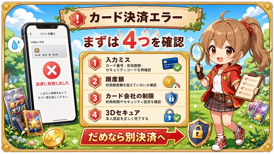 オリパスタジアムでクレジットカードが使えない時の確認ポイント