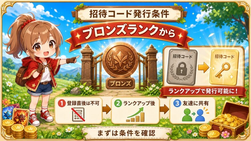 オリパワン招待コード発行条件を示す図解