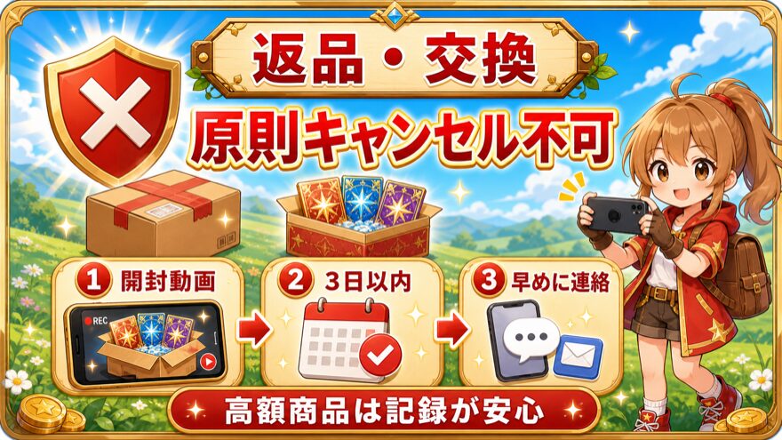 オリパスタジアム返品交換キャンセル時の注意点
