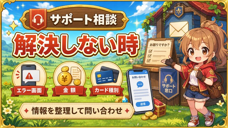 公式サポートへ問い合わせる流れを示す図解