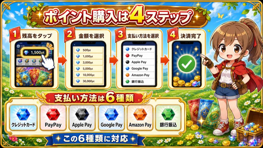 アイリストレカのポイント購入方法と6種類の支払い方法
