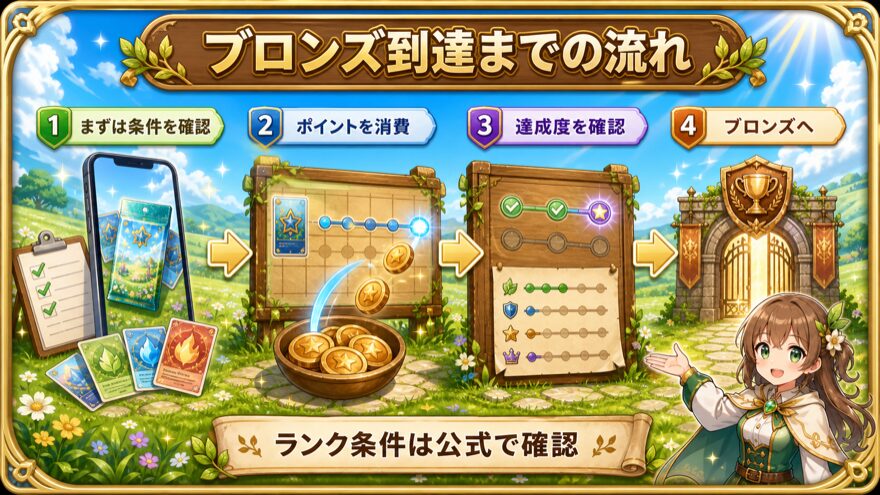 DOPAでブロンズランクを目指す流れを示す図解