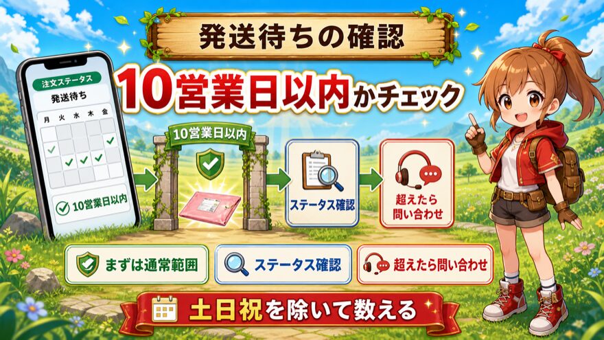 日本玩具センターオンラインの10営業日確認