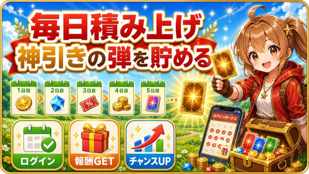 毎日のログボ積み上げが神引きにつながるまとめ図解