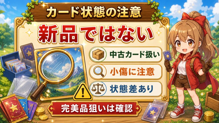 クローブオリパのカードは新品ではない注意点