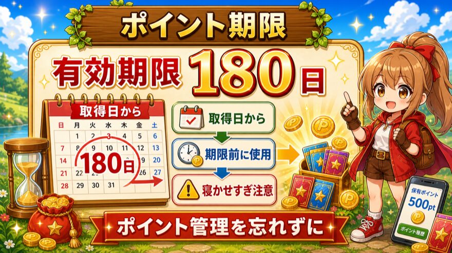 クローブオリパのポイント有効期限は180日