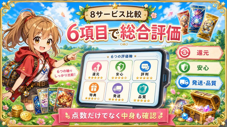 総合評価・6項目の内訳で比較の図解