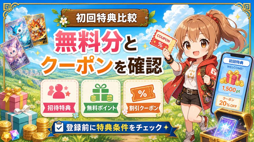 初回特典・クーポンで比較の図解