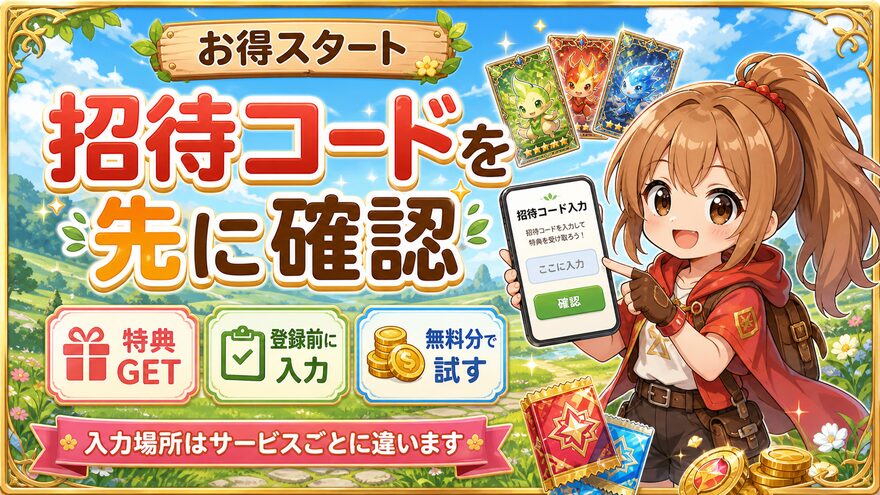 招待コードを入力するの図解