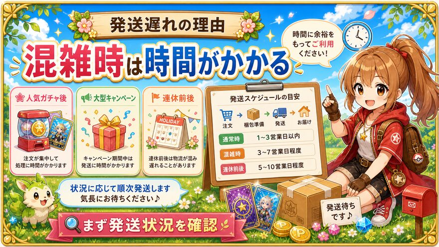 発送が遅れるケースもあるの図解