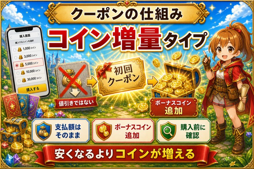 オリパスタジアムのクーポンは割引ではなくコイン増量タイプ