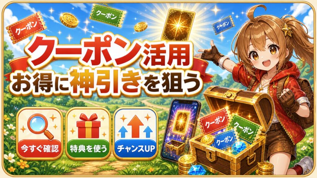 クーポンを活用してお得に神引きを狙うまとめ図解