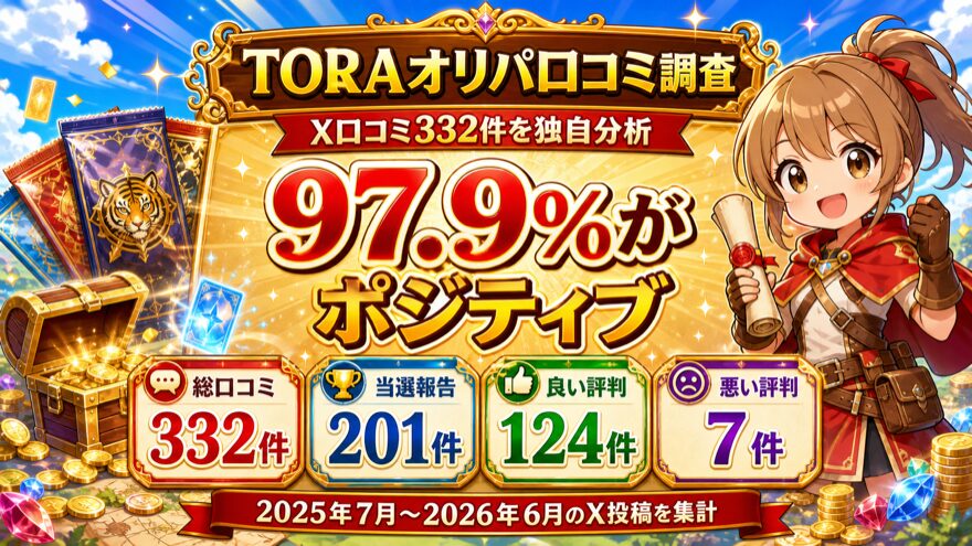TORAオリパの口コミ332件を分析した評判図解