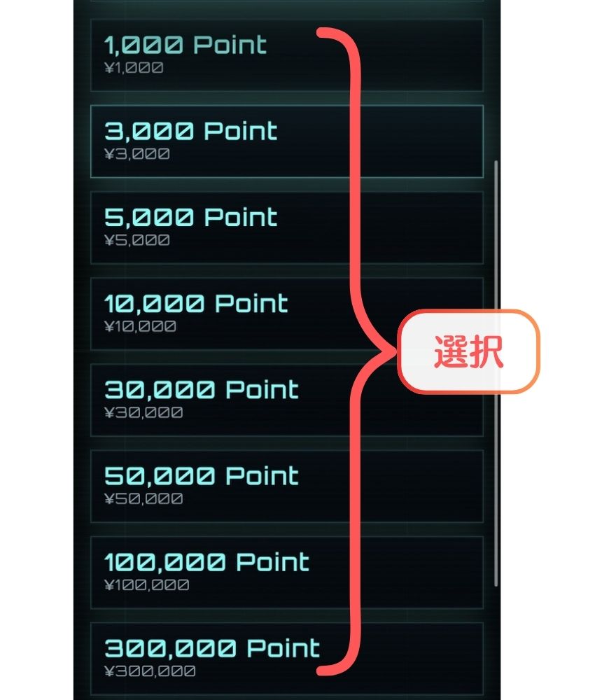 オリパフリークスのポイント購入の流れ（図解）