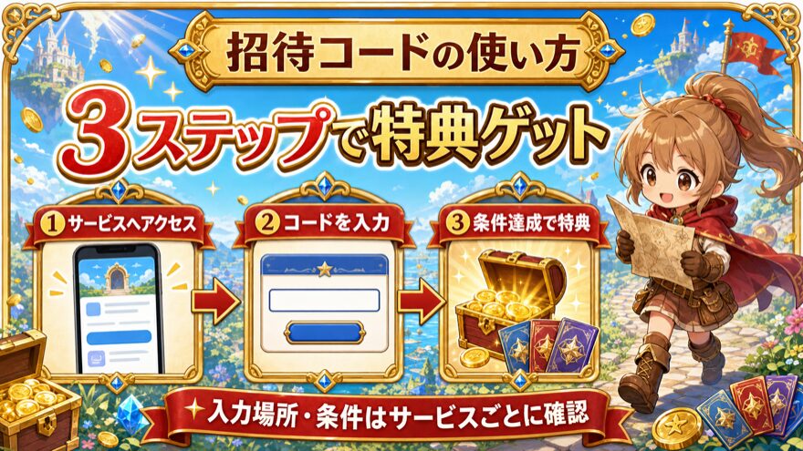 招待コードの使い方を3ステップで解説