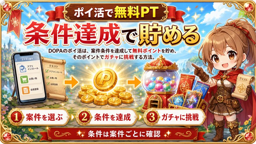 DOPAのポイ活で無料ポイントを稼ぐ流れ