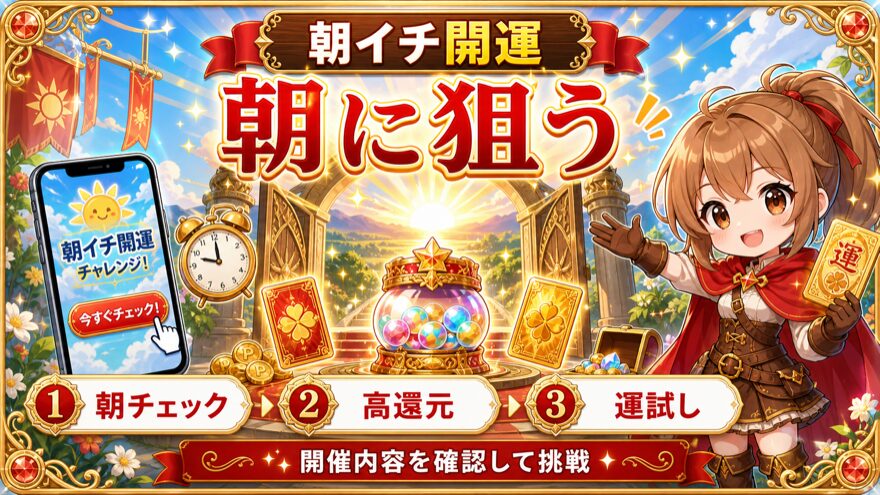 DOPAの朝イチ開運チャレンジを朝に狙う流れ